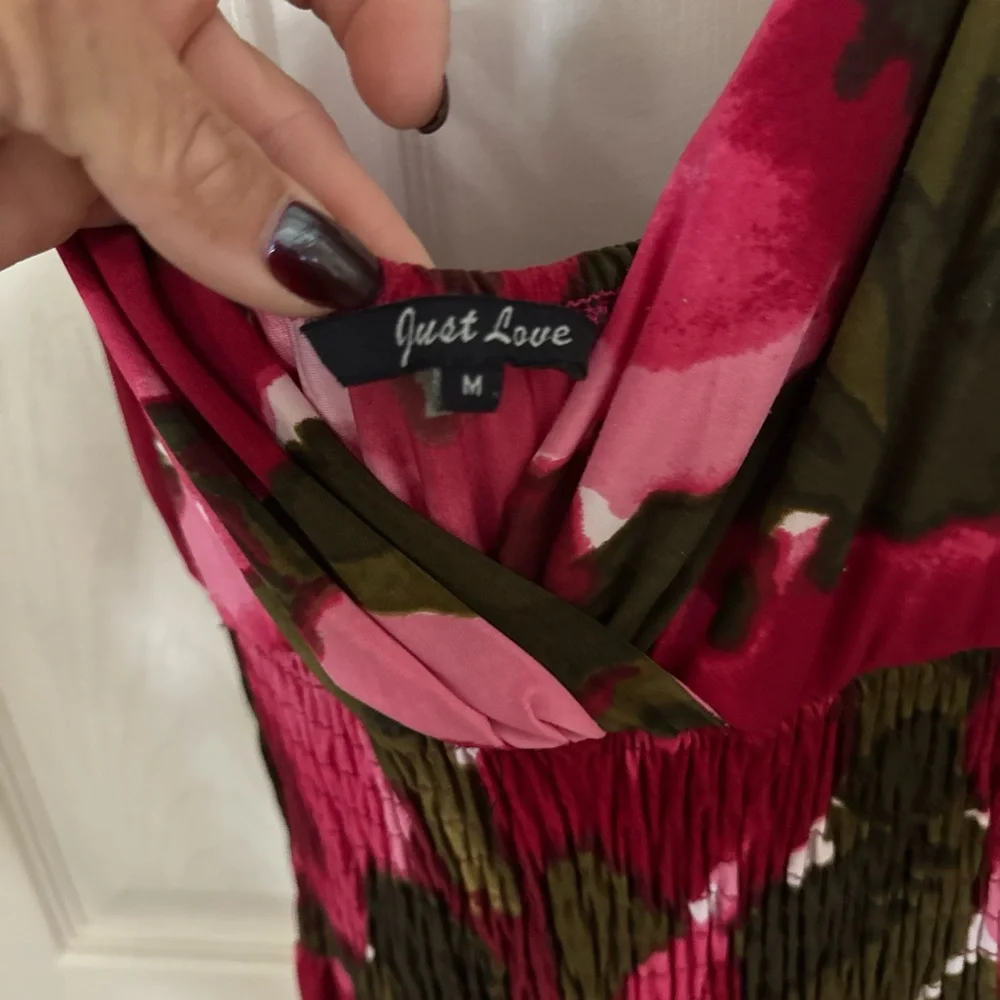 Just Love Pink and Red Halter Maxi Dress - Picture 4 of 5